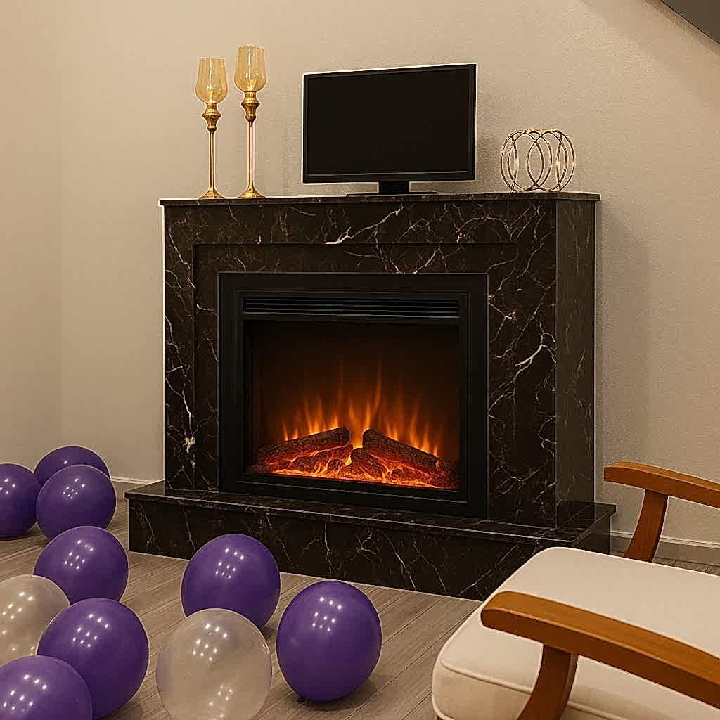 modern elektrikli şömine modeli