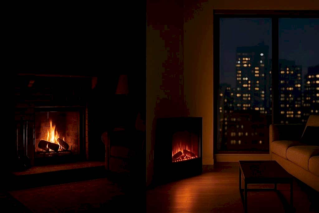 odunlu şömine elektrikli şömine enerji farkı