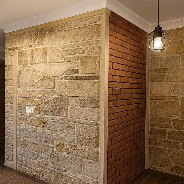 Tuğla detaylı estetik taş duvar kaplama