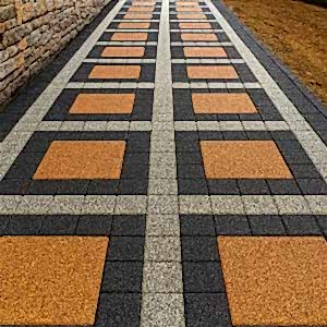 Bahçe yolu için kilitli parke taşı döşeme modeli