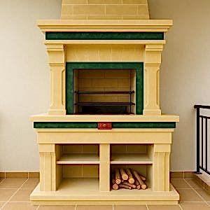 Modern taş barbekü Model 15 – balkon ve teras için şık barbekü tasarımı