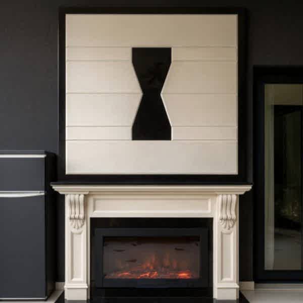 Dekoratif elektrikli şömine model 2 ön görünüş