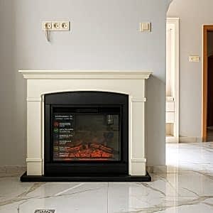 Elektrikli Isıtıcı Şömine Model 3 krem çerçeve tasarımı