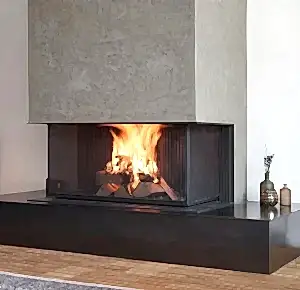 Model 10 siyah çerçeveli modern şömine