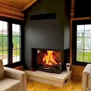 Model 14 siyah taş duvar şömine